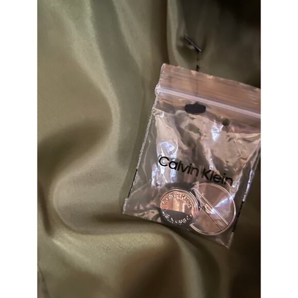 Calvin Klein Womens NEW Size 12 Olive Green Linen Blend Lined 3/4-Sleeve Blazer - Picture 8 of 11